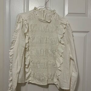 Cream Ruffled Blouse
